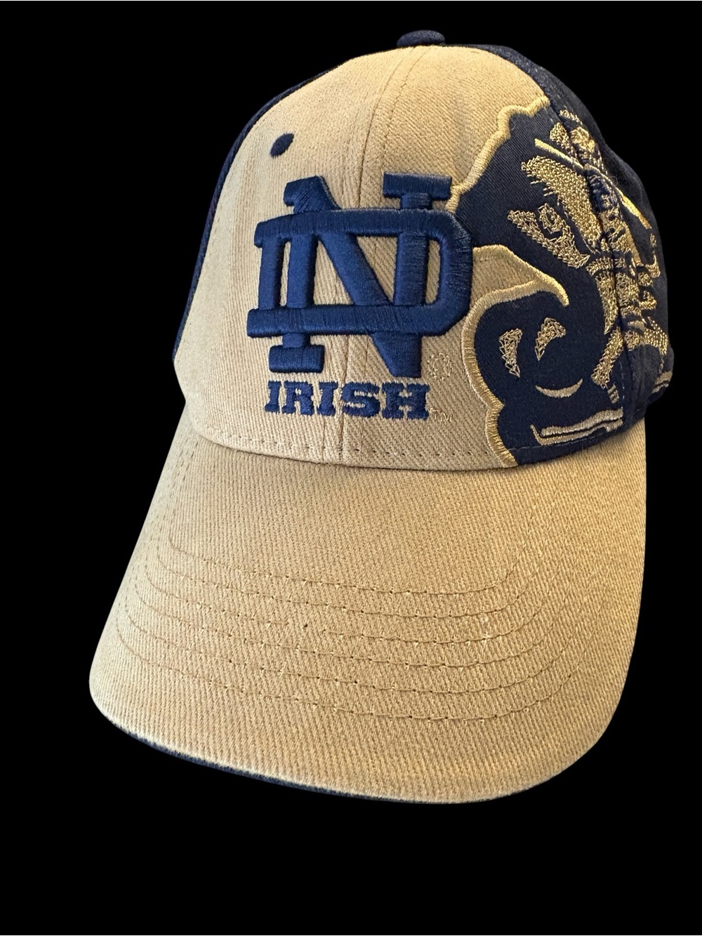 Irish ND Logo Cap in Tan and Navy